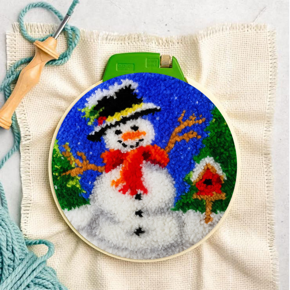Happy Snowman Punch Needle Kit - Diy Christmas Coaster | Perfect Holiday Present  - image 4