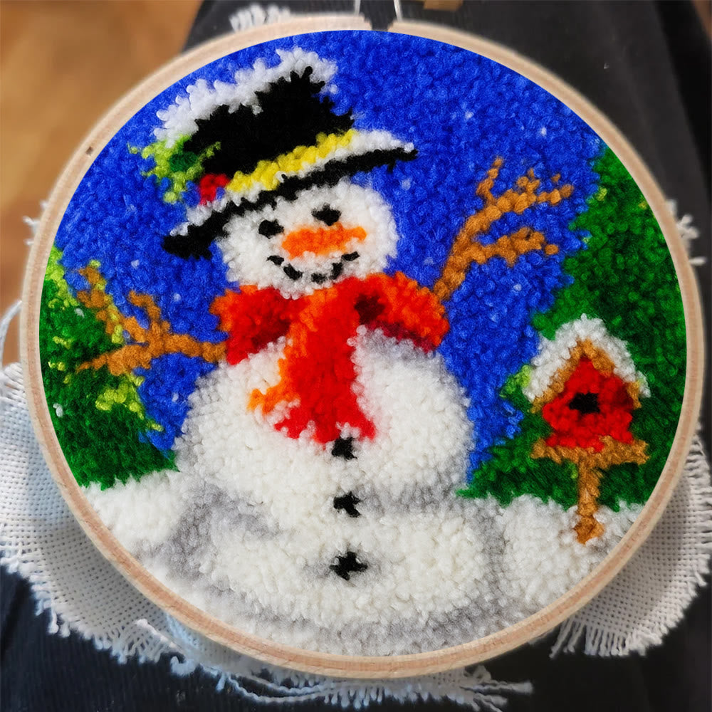 Happy Snowman Punch Needle Kit - Diy Christmas Coaster | Perfect Holiday Present  - image 7
