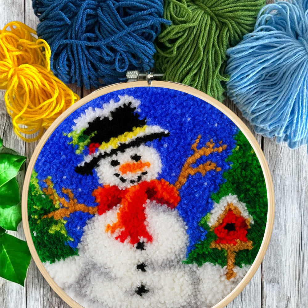 Happy Snowman Punch Needle Kit - Diy Christmas Coaster | Perfect Holiday Present  - image 2