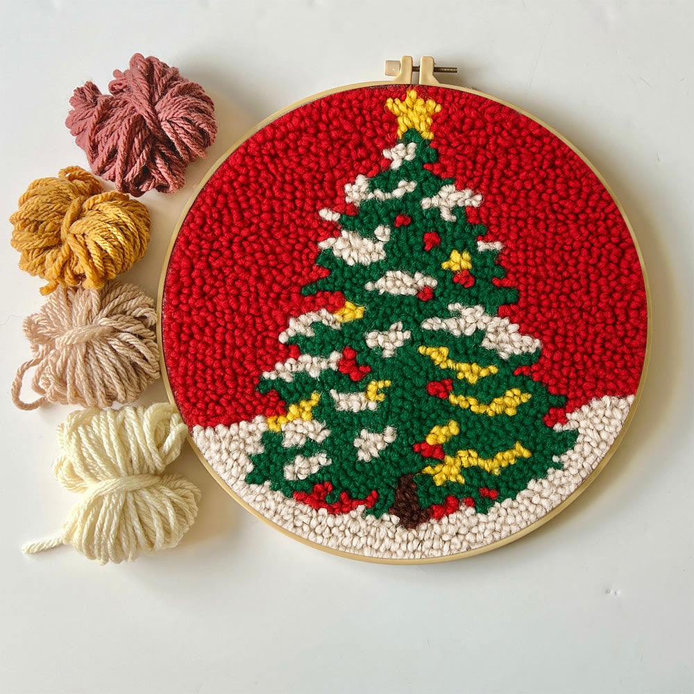 Shiny Christmas Tree Punch Needle Kit - Diy Christmas Needle Art  | Nice Handmade Craft For Kid - image 1