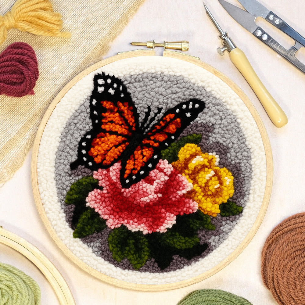 Fascinating Butterfly Punch Needle Kit - Charming Floral Craft | Perfect Handmade Gift For Her - image 5