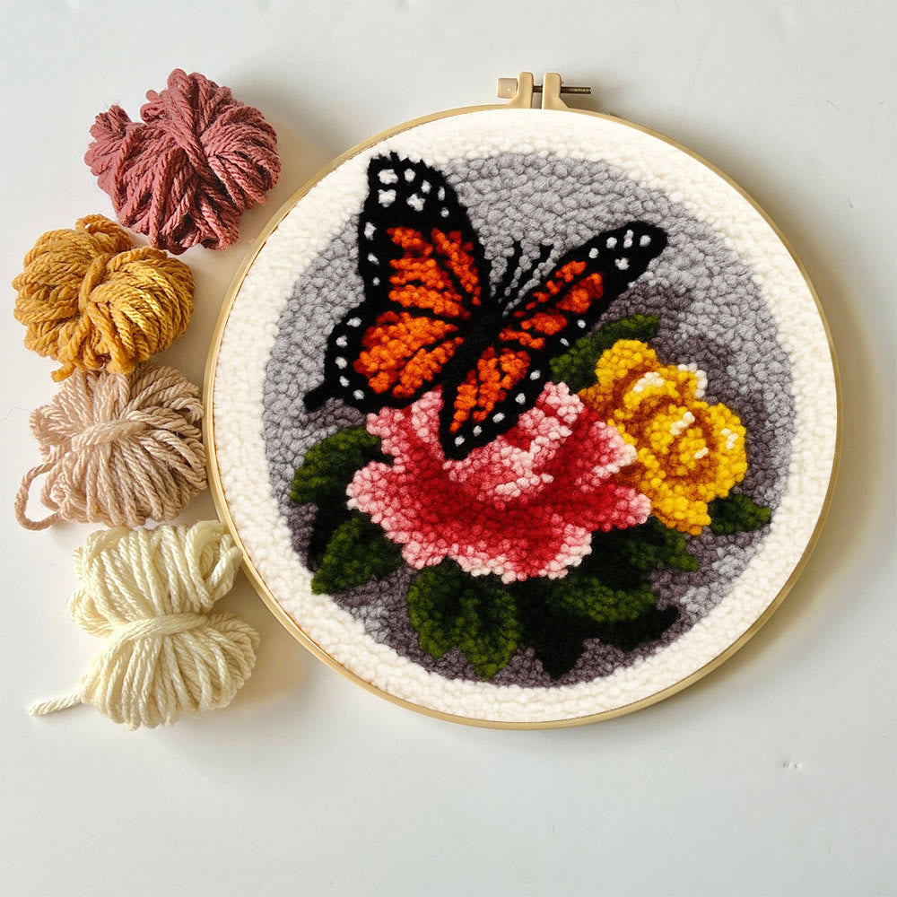 Fascinating Butterfly Punch Needle Kit - Charming Floral Craft | Perfect Handmade Gift For Her - image 3