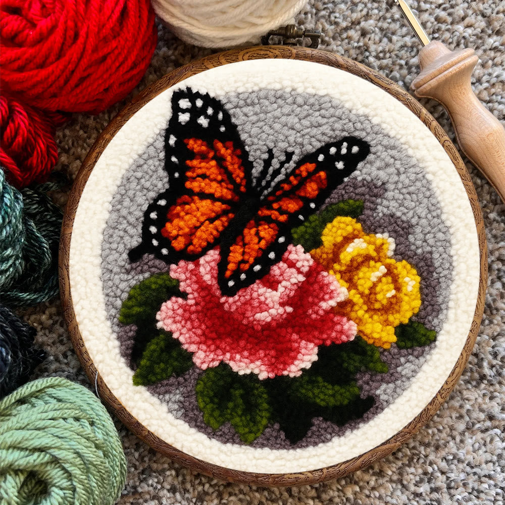 Fascinating Butterfly Punch Needle Kit - Charming Floral Craft | Perfect Handmade Gift For Her - image 7