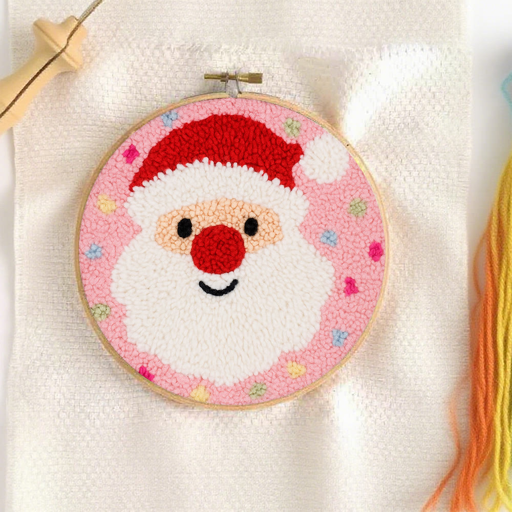 Adorable Santa Claus Punch Needle Kit - Christmas Celebration Gift | Perfect Diy Handicraft For Kid  - image 4
