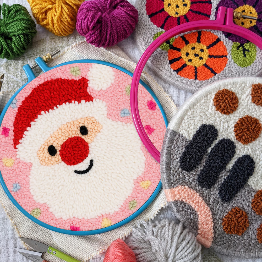 Adorable Santa Claus Punch Needle Kit - Christmas Celebration Gift | Perfect Diy Handicraft For Kid  - image 2