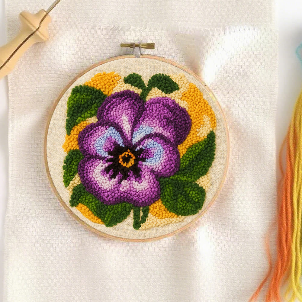 Purple Flower Punch Needle Kit - Stunning Flower Craft | Diy Handmade Craft For Mom - image 9