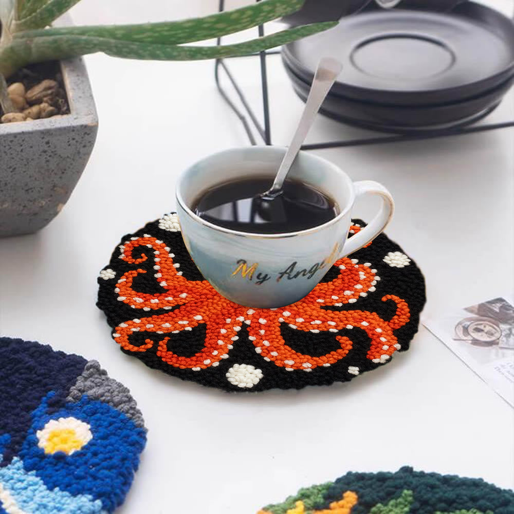 Funny Octopus Punch Needle Kit - Creative Handmade Coaster | Unique Home Decor - image 10