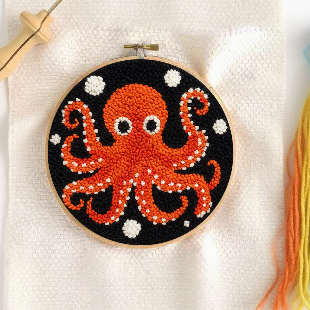 Funny Octopus Punch Needle Kit - Creative Handmade Coaster | Unique Home Decor - image 9