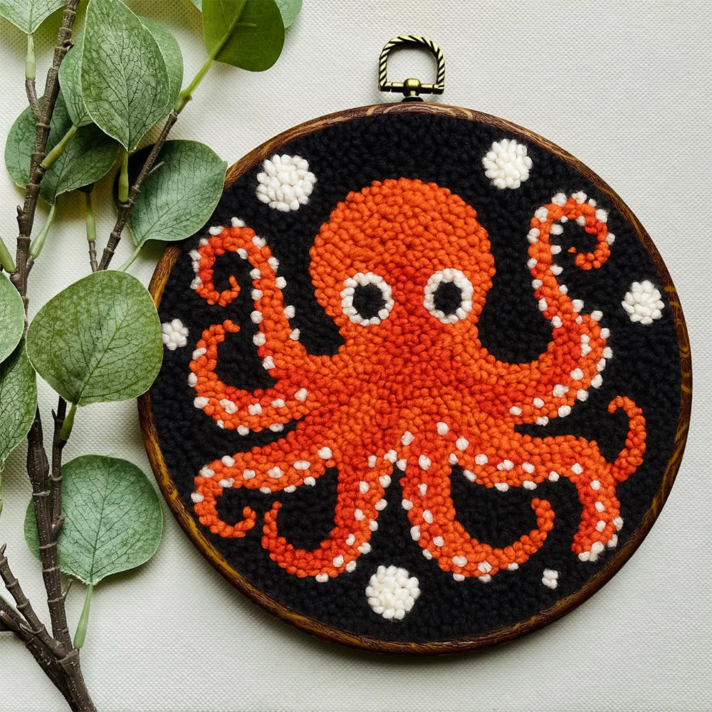 Funny Octopus Punch Needle Kit - Creative Handmade Coaster | Unique Home Decor - image 7