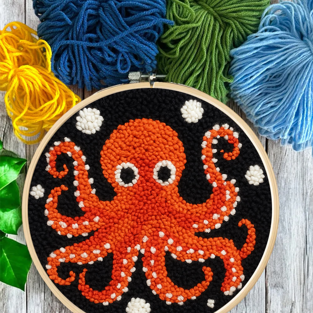 Funny Octopus Punch Needle Kit - Creative Handmade Coaster | Unique Home Decor - image 8