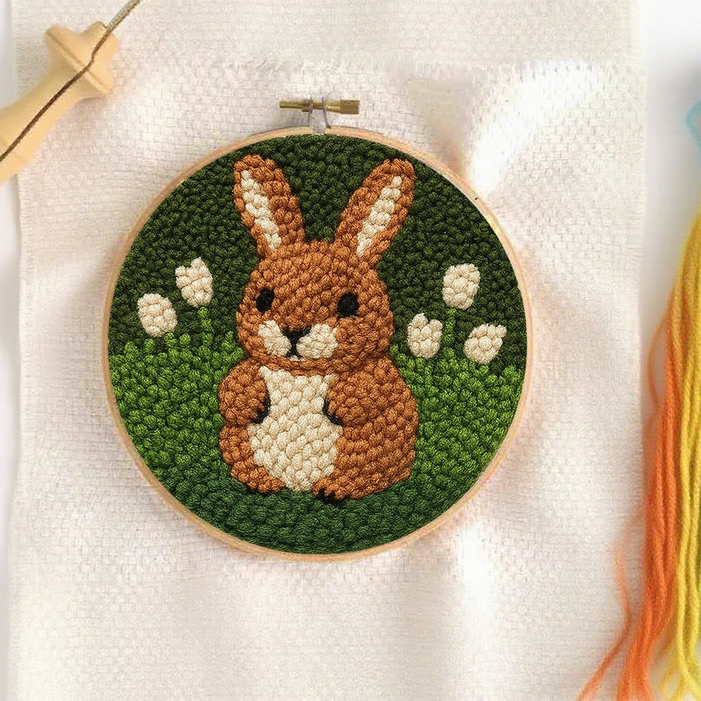 Adorable Bunny  Punch Needle Kit - Diy Christmas Craft | Perfect Birthday Handmade Gift  - image 9