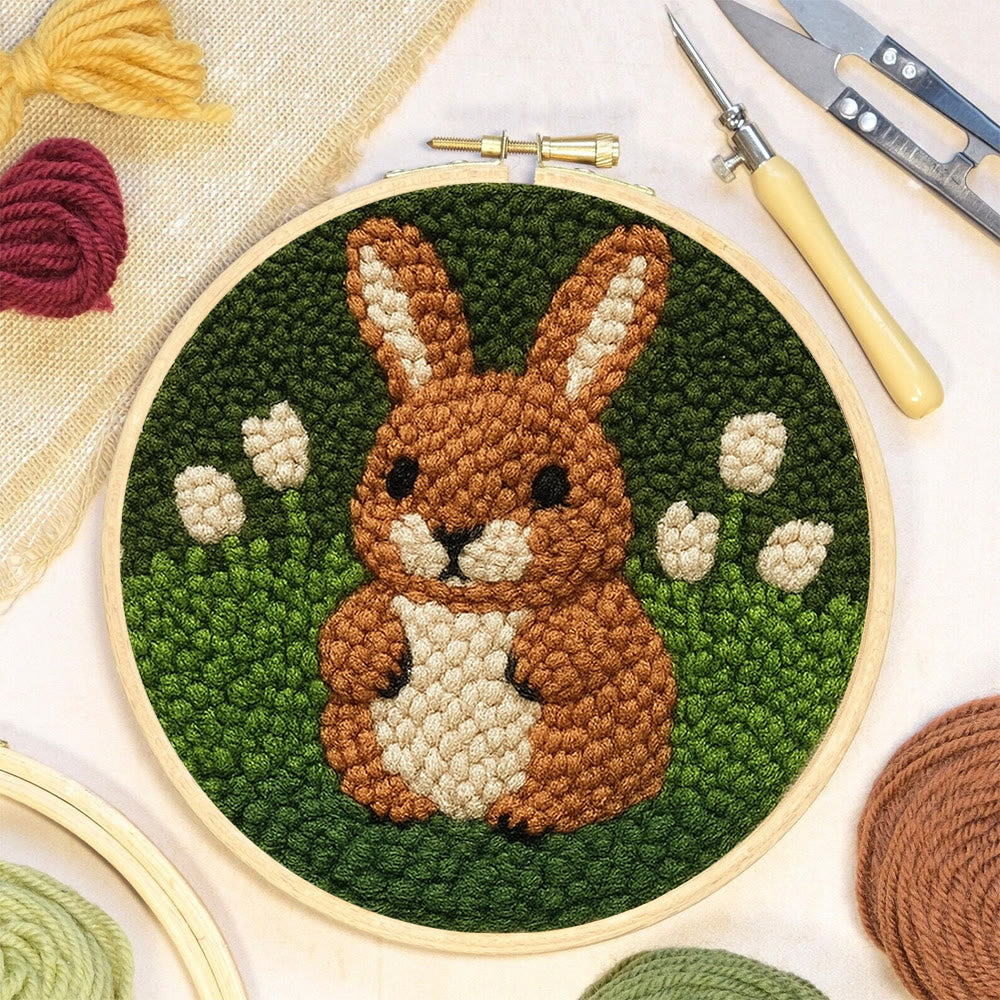 Adorable Bunny  Punch Needle Kit - Diy Christmas Craft | Perfect Birthday Handmade Gift  - image 7