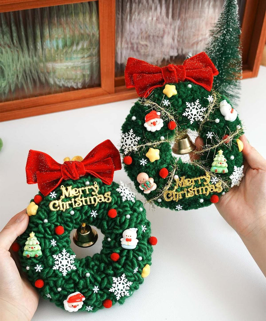 Christmas Wreath Punch Needle Kit - Unique Christmas Yarn Craft | Perfect Needlework For Home Ornament - image 1