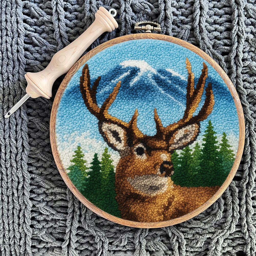King Of Milu Deer Punch Needle Kit - Diy Animal Handmade Craft | Perfect Art For Home Decor - image 5