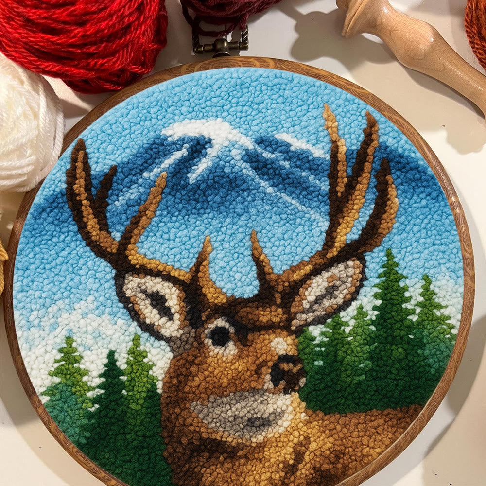 King Of Milu Deer Punch Needle Kit - Diy Animal Handmade Craft | Perfect Art For Home Decor - image 2