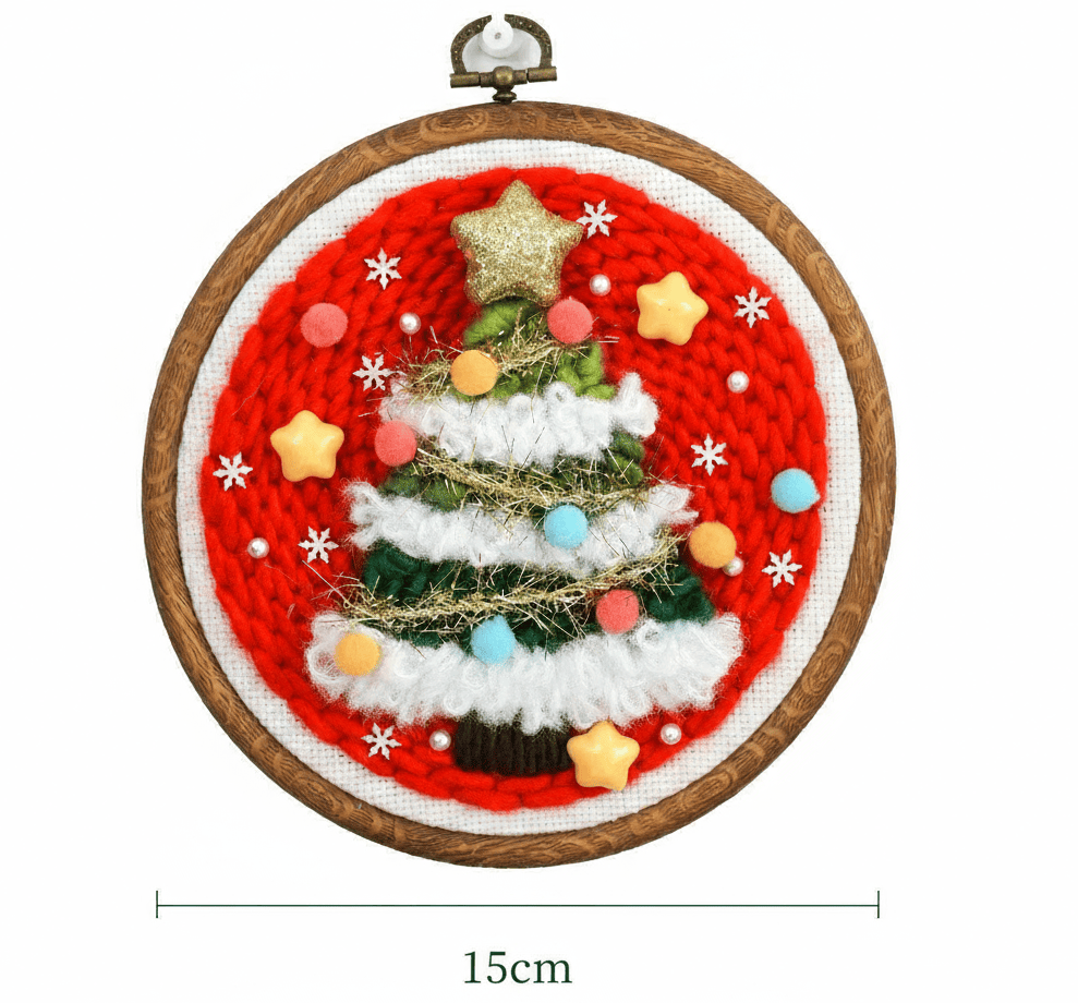 Christmas Tree Punch Needle Kit - Creative Needle Artcraft | Holiday Decorative Gifts - Christmas Tree Punch Needle Kit - image 9