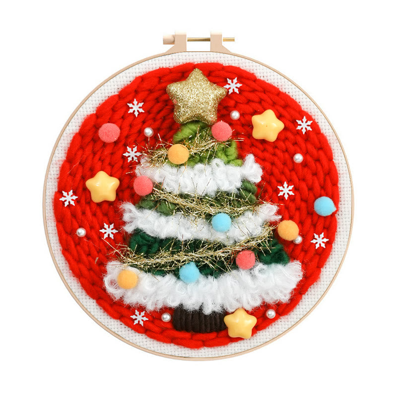 Christmas Tree Punch Needle Kit - Creative Needle Artcraft | Holiday Decorative Gifts - image 0
