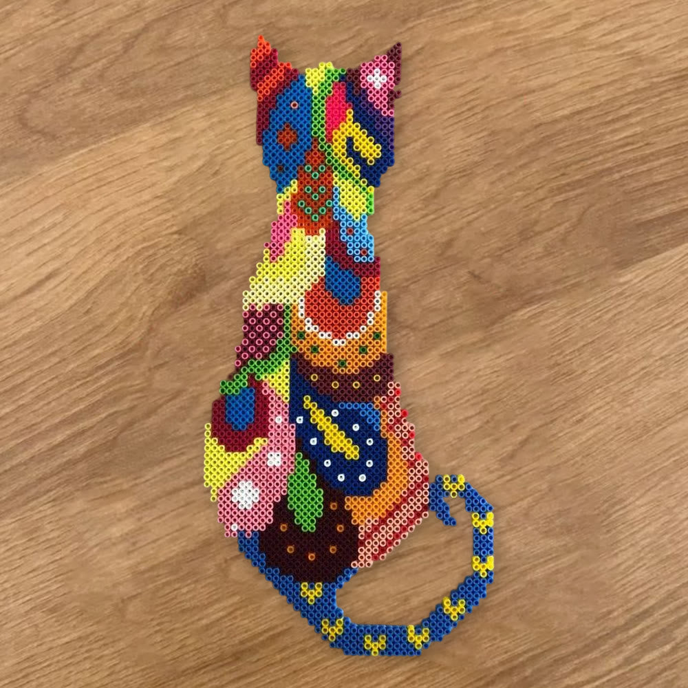 Rubbyoo Perler Beads Kit - Colourful Cat | Easy Animal Craft | Perfect Diy Bag Pendant - image 7