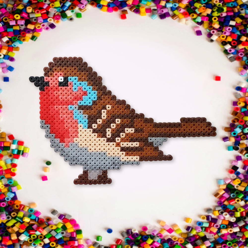 Rubbyoo Perler Beads Kit - Robin Bird | Handmade Pixel Art | Perfect Craft For Beginner - image 2