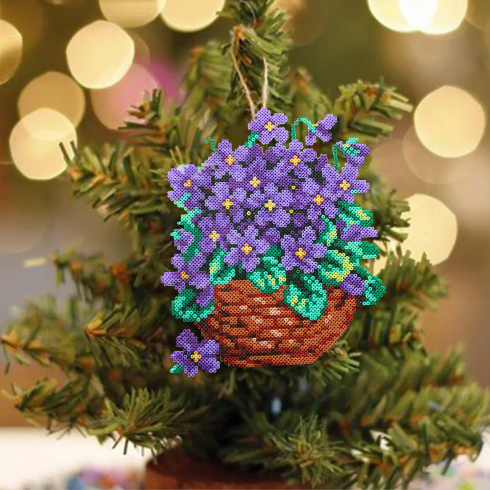 Rubbyoo Perler Beads Kit - Purple Flower | Floral Beginner Craft | Handmade Home Decoration - image 9