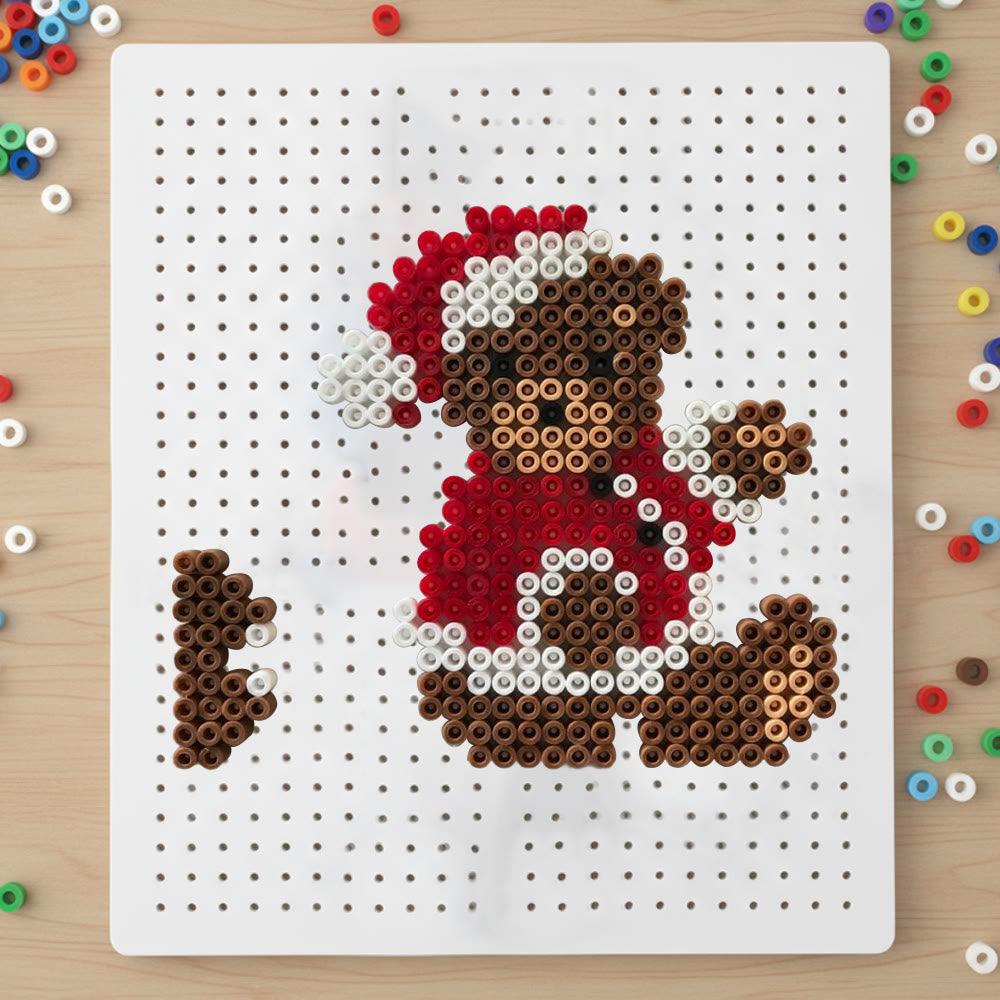 Rubbyoo Perler Beads Kit - Christmas Bear | Nice Handmade Festive Gift | Christmas Tree Hanging Decor - 2.6 mm - Perler Beads Kit + Tool Kit - image 0