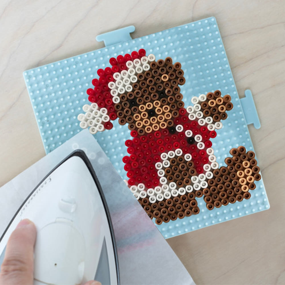 Rubbyoo Perler Beads Kit - Christmas Bear | Nice Handmade Festive Gift | Christmas Tree Hanging Decor - image 1