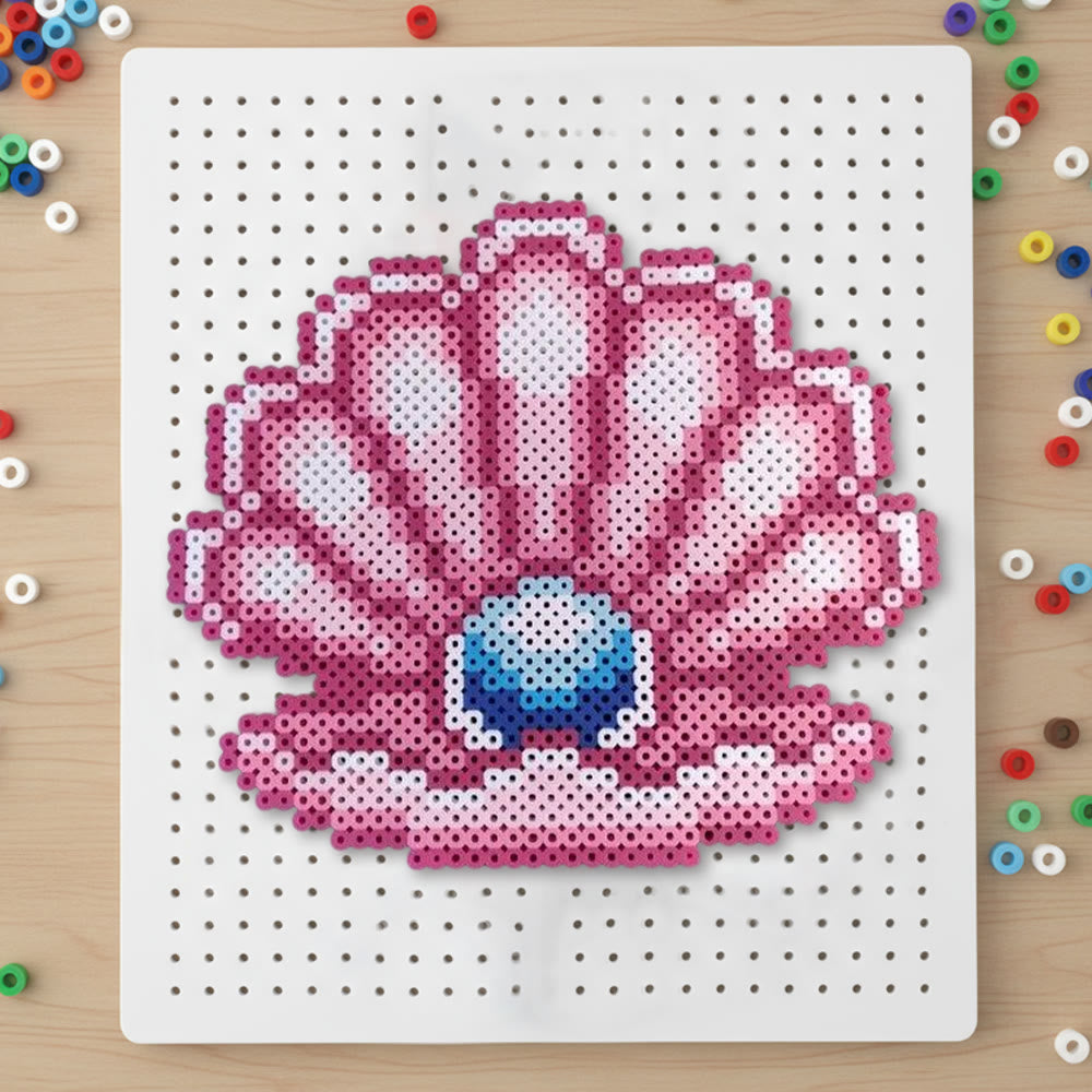 Rubbyoo Perler Beads Kit - Pink Seashell | Diy Handmade Gift Idea | Perfect Set For Fuse Beads Starter  - 2.6 mm - Perler Beads Kit + Tool Kit - image 0