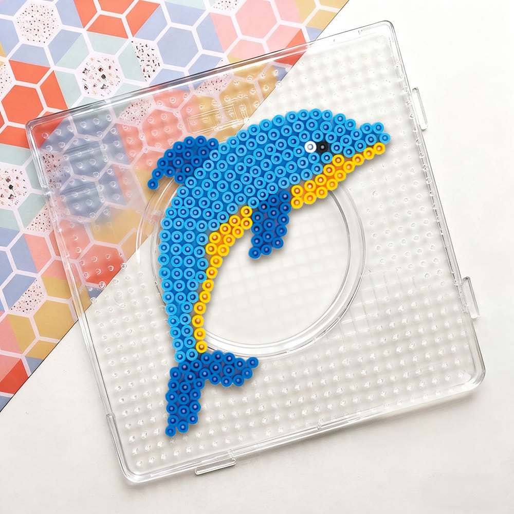 Rubbyoo Perler Beads Kit - Leaping Dolphins | Adorable Animal Craft | Diy Key Chain For Friend  - image 1