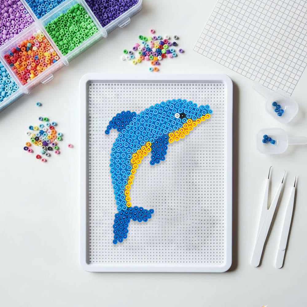 Rubbyoo Perler Beads Kit - Leaping Dolphins | Adorable Animal Craft | Diy Key Chain For Friend  - image 9