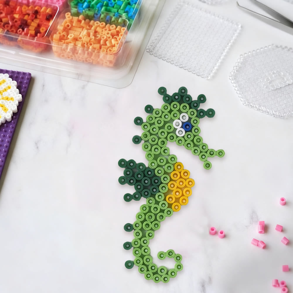 Rubbyoo Perler Beads Kit -  Seahorse | Personalized Animal Craft  | Diy Pixel Wall Decoration  - 2.6 mm - Perler Beads Kit + Tool Kit - image 0
