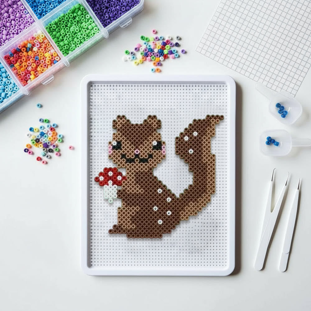 Rubbyoo Perler Beads Kit - Mushroom Squirrel | Fall Hanging Decor | Nice Diy Gift For Friend - image 6