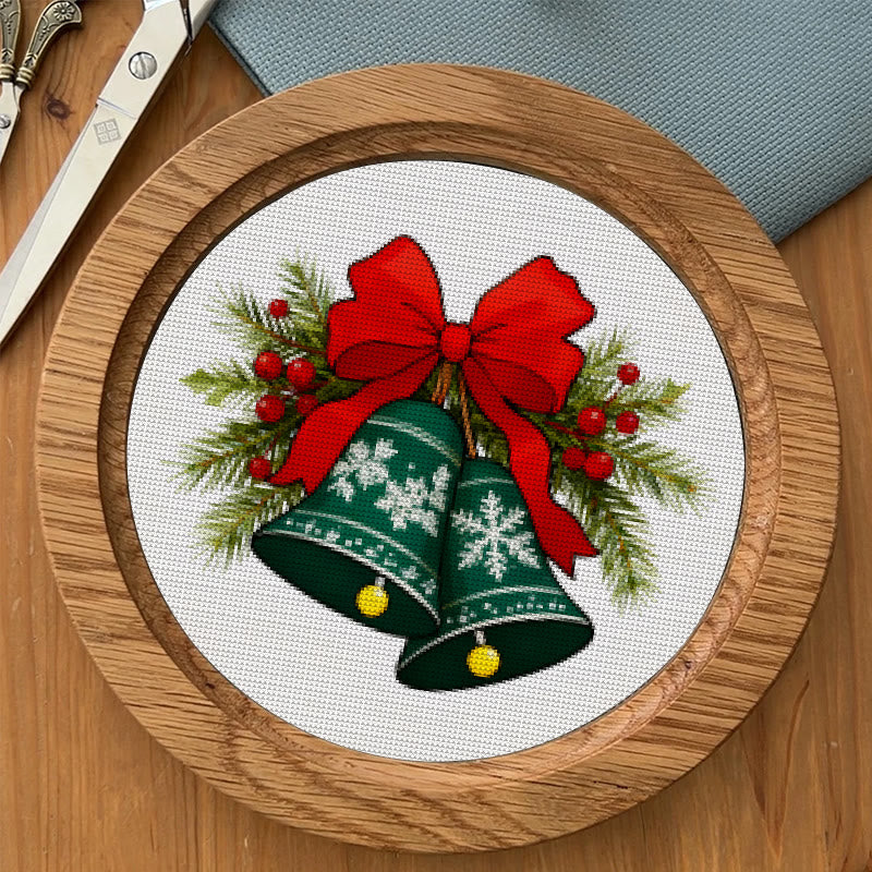 Cross Stitch Kit - Christmas Bell | Christmas Tree Ornament | Diy Hoop Art - image 7