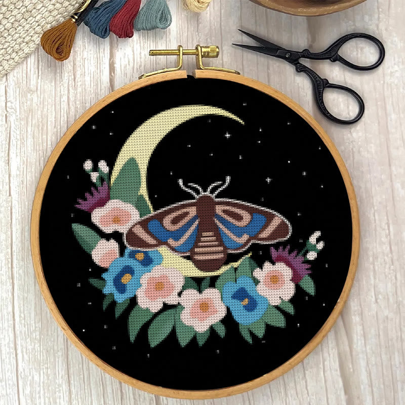 Cross Stitch Kit - Moonlight Moth | Creative Insect Artwork | Perfect For Room Decor - image 5