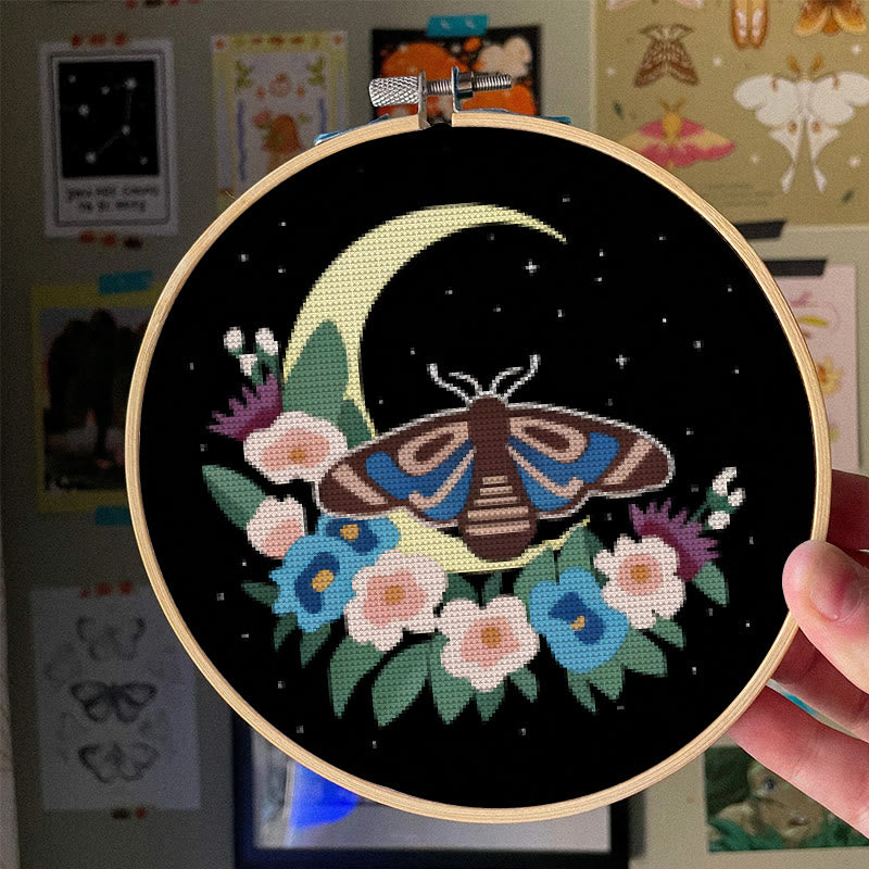 Cross Stitch Kit - Moonlight Moth | Creative Insect Artwork | Perfect For Room Decor - image 6