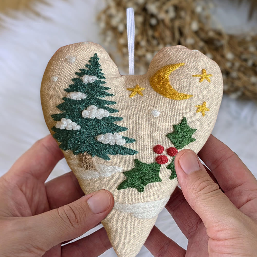 Rubbyoo Heart Embroidery Kit - Christmas Sign | Perfect For Home Decor | Handmade Needle Artwork - image 7