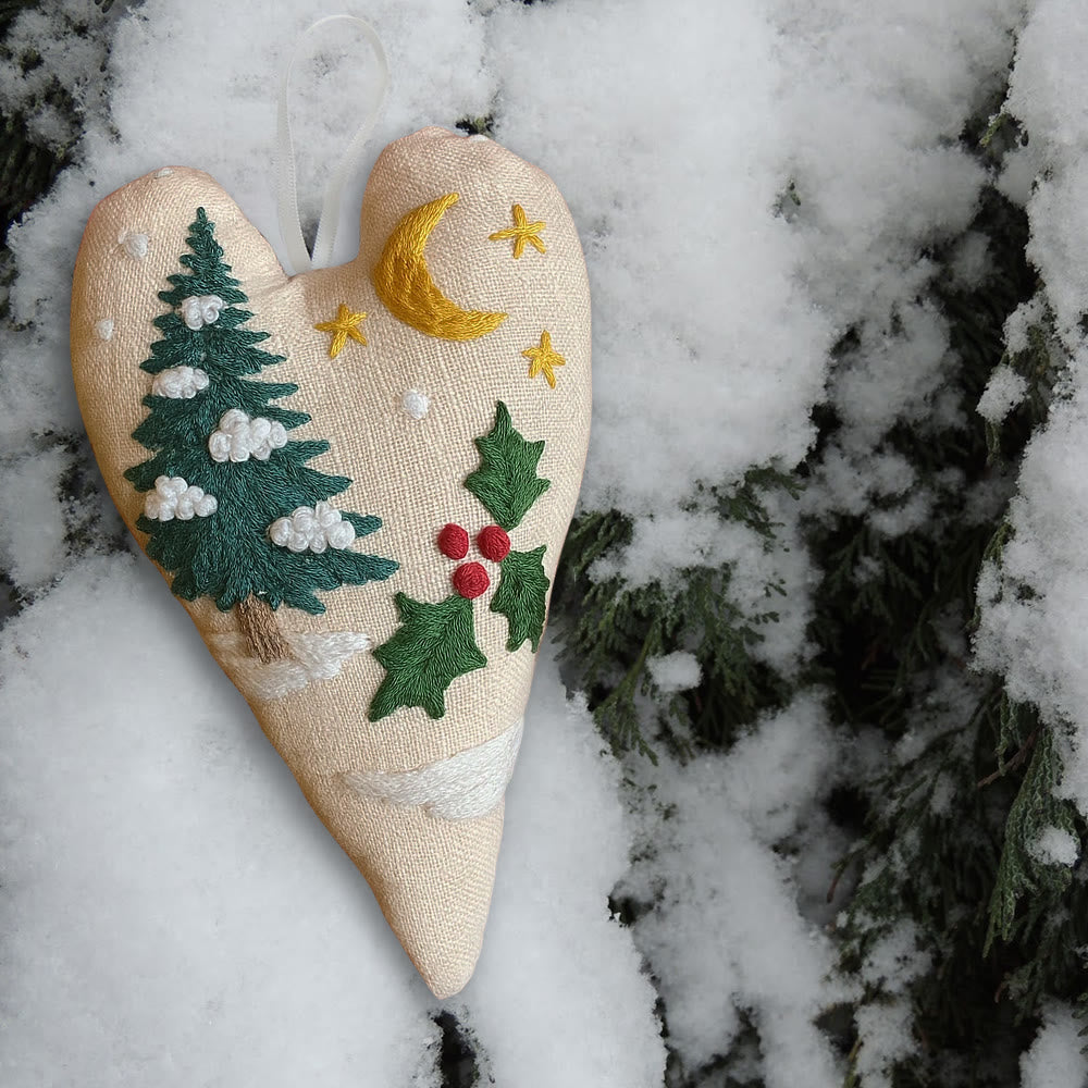 Rubbyoo Heart Embroidery Kit - Christmas Sign | Perfect For Home Decor | Handmade Needle Artwork - image 4