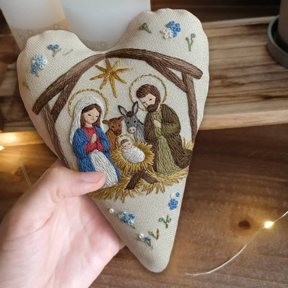 Rubbyoo Heart Embroidery Kit - Nativity Scene | Christmas Decoration | Meaningful Gift For Religious Enthusiasts - image 9