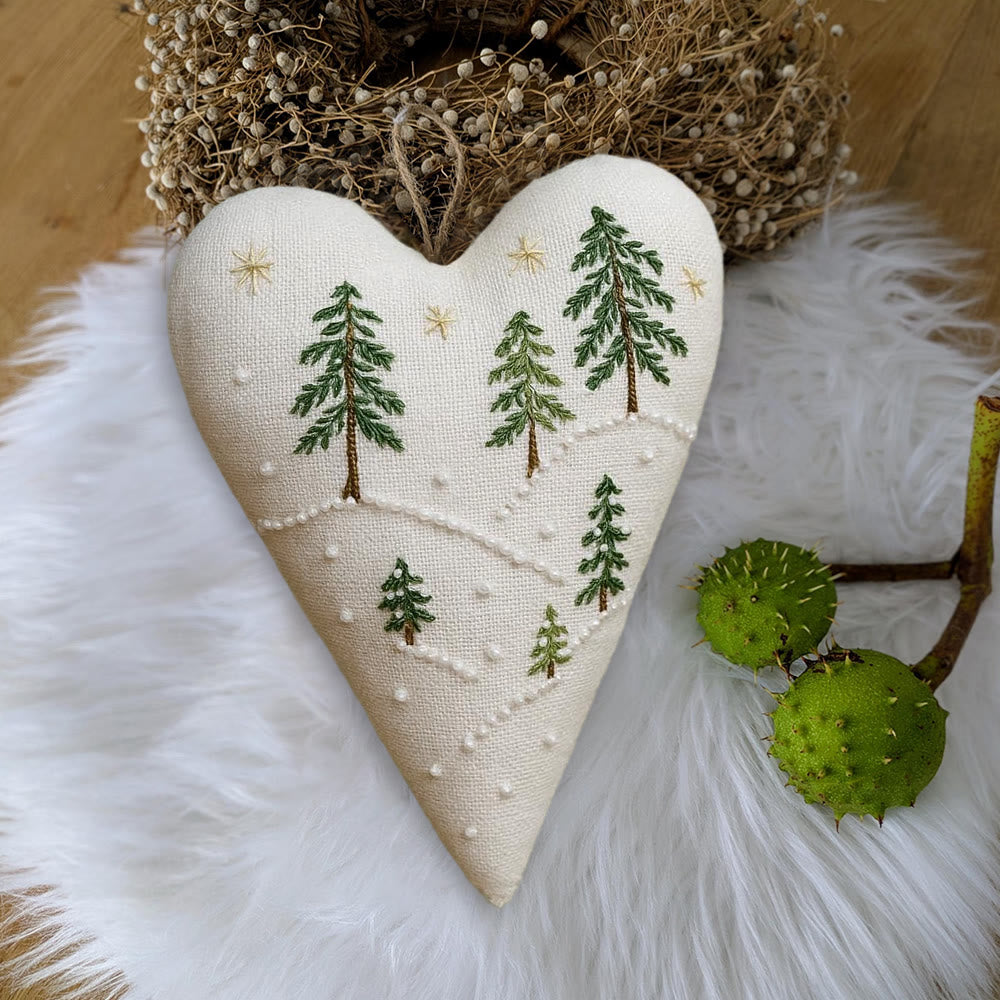Rubbyoo Heart Embroidery Kit - Snowy Pine Forest | Winter Home Decor | Charming Gift For Nature Lovers - image 3