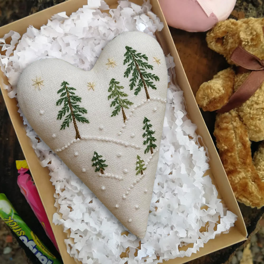 Rubbyoo Heart Embroidery Kit - Snowy Pine Forest | Winter Home Decor | Charming Gift For Nature Lovers - image 6