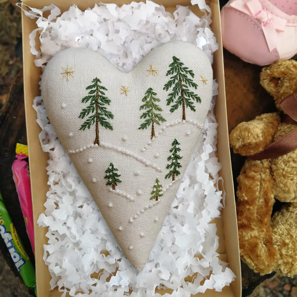 Rubbyoo Heart Embroidery Kit - Snowy Pine Forest | Winter Home Decor | Charming Gift For Nature Lovers - image 5