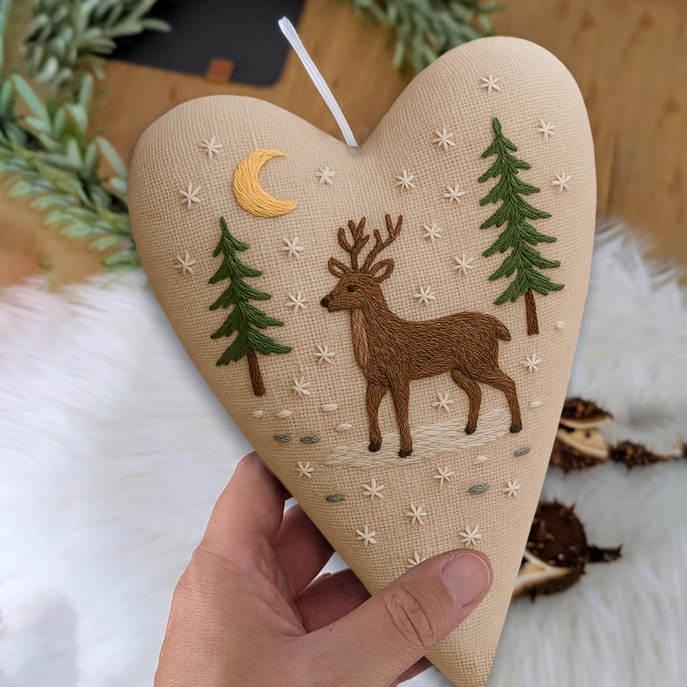 Rubbyoo Heart Embroidery Kit - Moonlit Deer | Winter Home Decor | Gift For Outdoor Enthusiasts - image 8