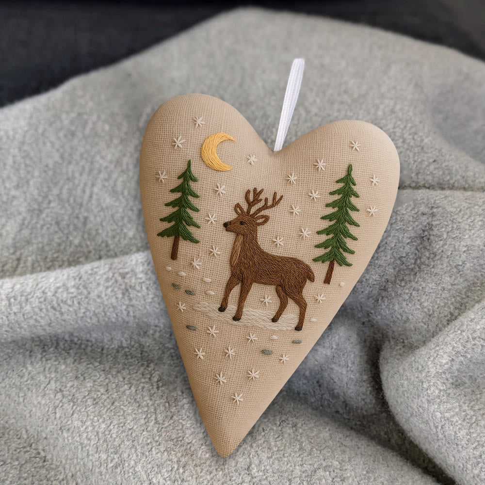 Rubbyoo Heart Embroidery Kit - Moonlit Deer | Winter Home Decor | Gift For Outdoor Enthusiasts - image 6