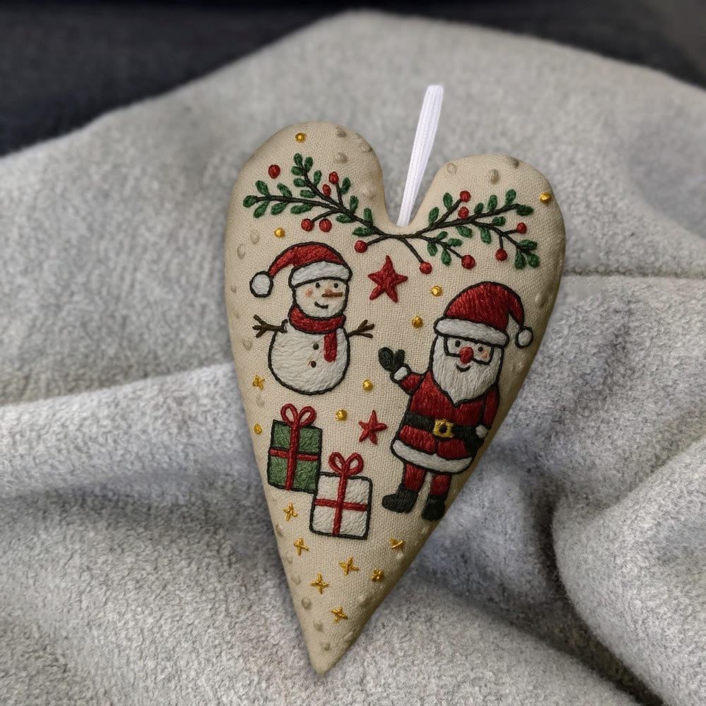 Rubbyoo Heart Embroidery Kit - Santa Snowman Christmas Scene | Festive Diy Decor | Creative Project Of Craft - image 3