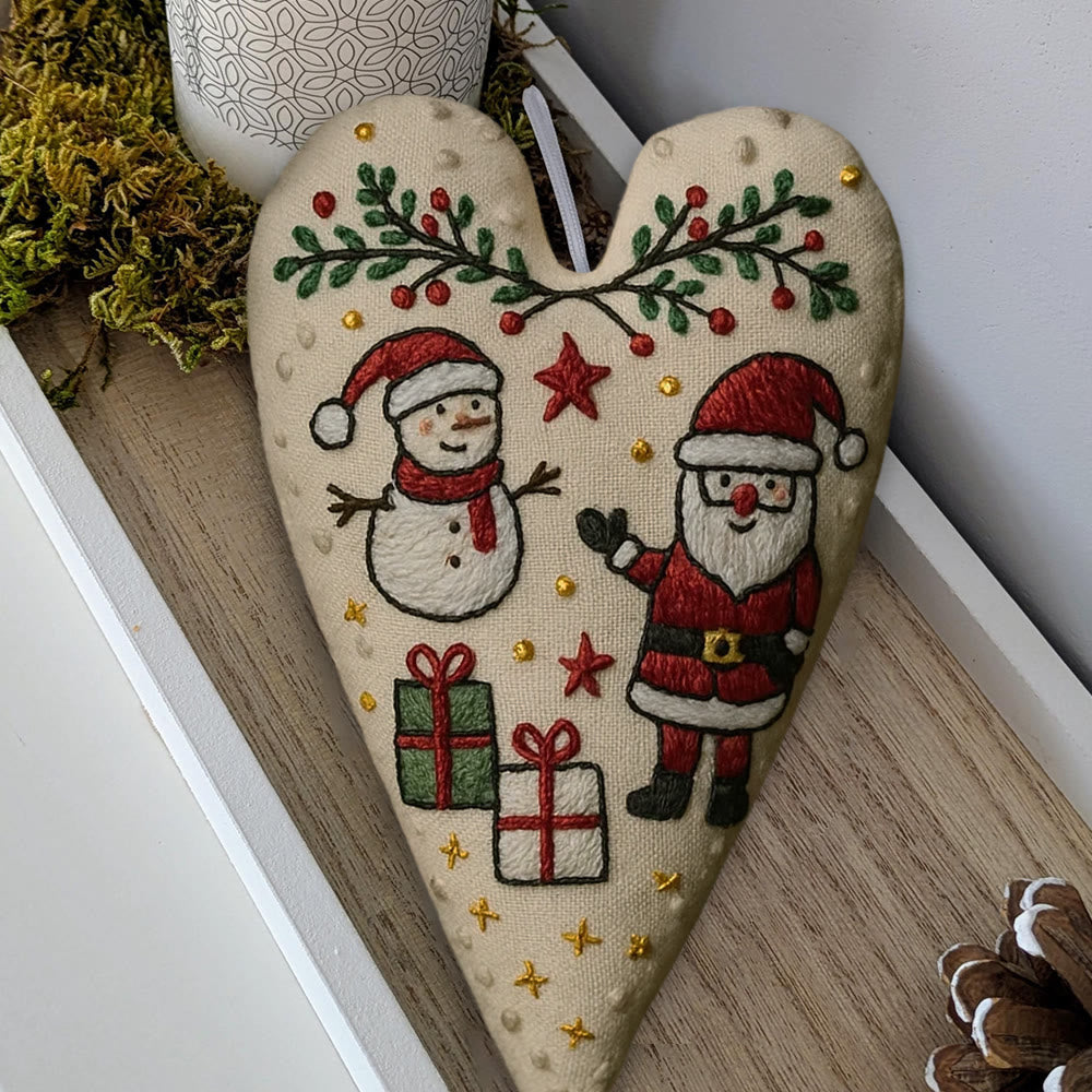 Rubbyoo Heart Embroidery Kit - Santa Snowman Christmas Scene | Festive Diy Decor | Creative Project Of Craft - image 6