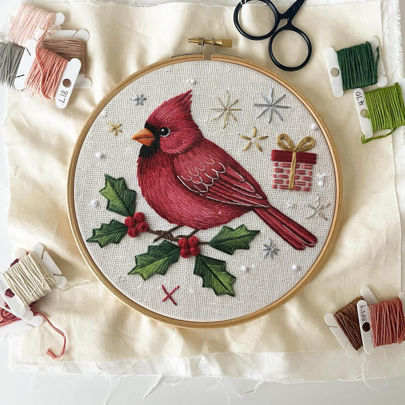 Rubbyoo Embroidery Kit - Holiday Cardinal | Perfect For Christmas Decor | Handmade Gift For Friends - image 3