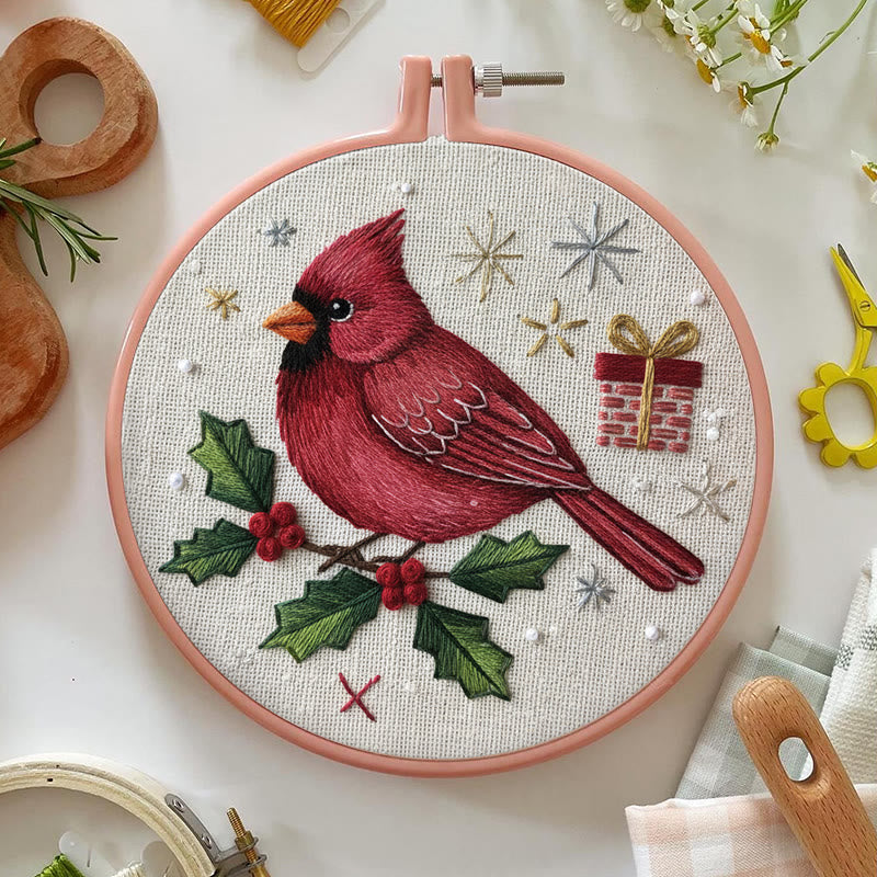 Rubbyoo Embroidery Kit - Holiday Cardinal | Perfect For Christmas Decor | Handmade Gift For Friends - image 1