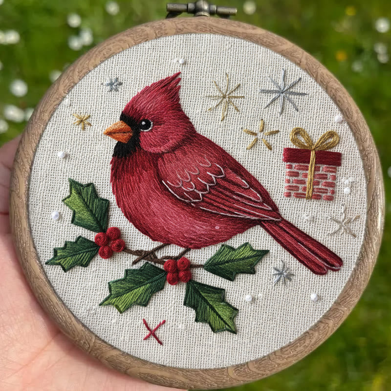 Rubbyoo Embroidery Kit - Holiday Cardinal | Perfect For Christmas Decor | Handmade Gift For Friends - image 4