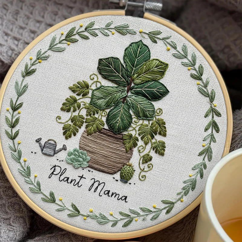 Rubbyoo Embroidery Kit - House Plant | Nice For Wall Decor | Diy Needle Craft  - image 3