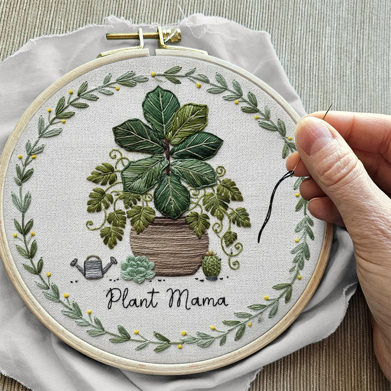 Rubbyoo Embroidery Kit - House Plant | Nice For Wall Decor | Diy Needle Craft  - image 7