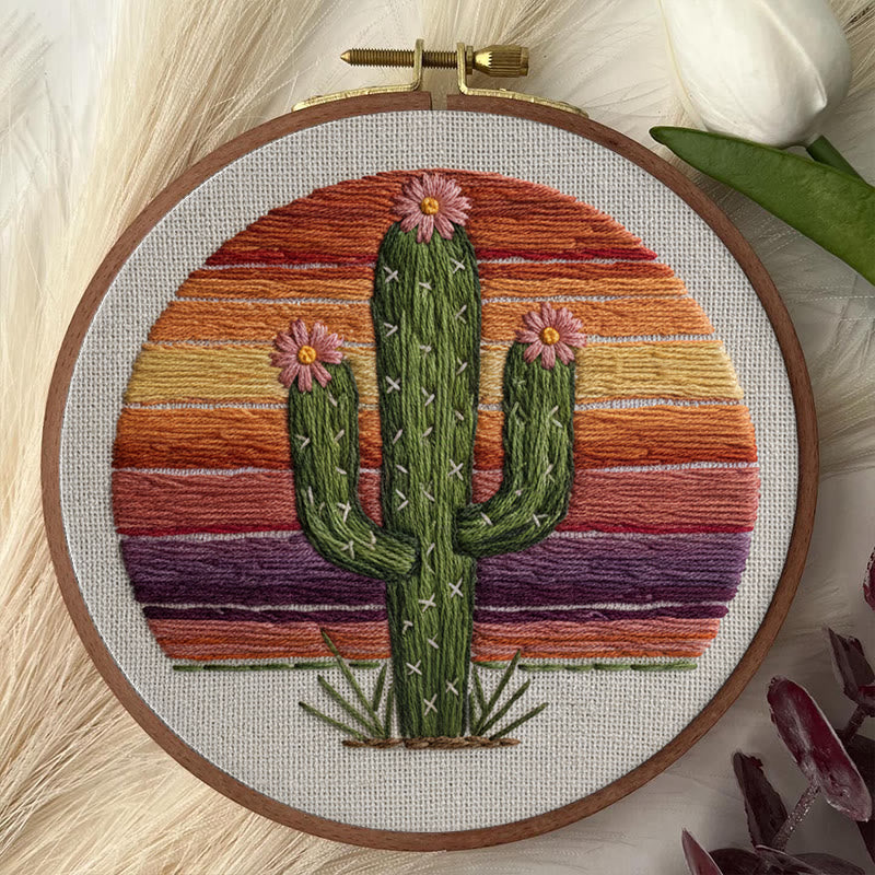 Rubbyoo Embroidery Kit - Charming Cactus | Unique Home Decor | Perfect Housewarming Gift - image 2